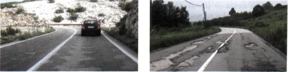 Primjeri stanja i obilježja kolnika